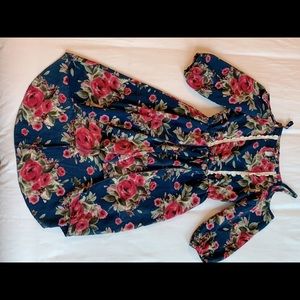 Girls floral one piece romper